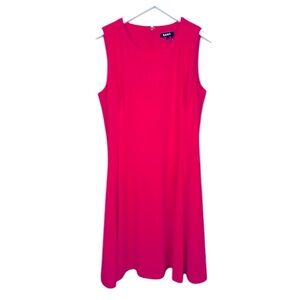 DKNY Hot Pink Sleeveless Sheath Career Dress Size 14